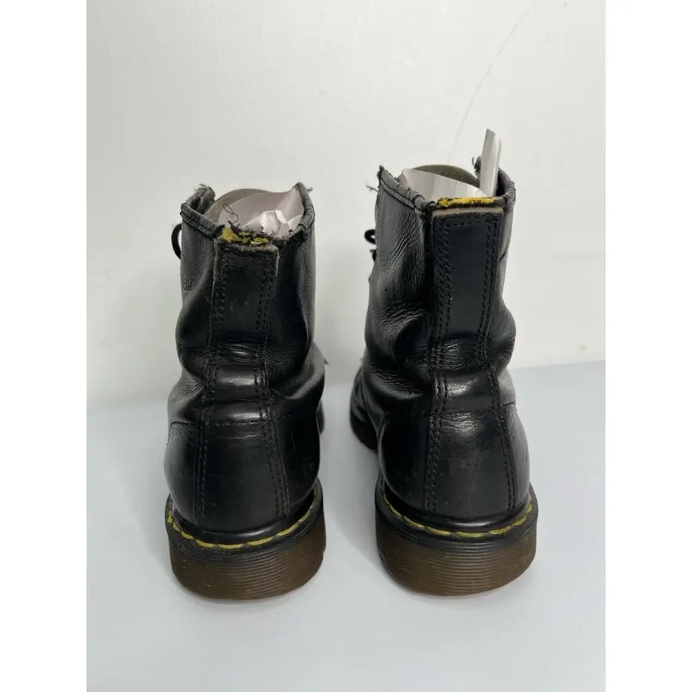 Dr. Martens 1460 Boots Black Leather Made In England Lace Vintage Men’s Size 7